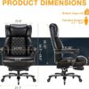 Big and Tall Office Chair for Heavy People, High Back Recline Wide Office Chair, Heavy Duty Executive Office Chair Comfortable for Home Office, Large Computer Desk Chair with Footrest Black - Image 2