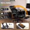 Big and Tall Office Chair for Heavy People, High Back Recline Wide Office Chair, Heavy Duty Executive Office Chair Comfortable for Home Office, Large Computer Desk Chair with Footrest Black - Image 3