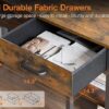 Office Small Computer Desk: Home Table with Fabric Drawers & Storage Shelves, Modern Writing Desk, Vintage, 48"x16" - Image 4