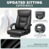 Ergonomic Office Chair, Big and Tall Executive Home Office Desk Chair, Shiny Leather Swivel Computer Chair with High Back, Wheels, Lumbar Support, Footrest（Black） - Image 4