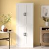 White Kitchen Pantry Cabinet, 71" Tall Kitchen Pantry Storage Cabinet with Doors, Kitchen Pantry Hutch with Storage for Kitchen, Dining Room - Image 3