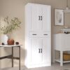 White Pantry Cabinet, 71" Tall Kitchen Pantry Storage Cabinet with Doors and Drawer, Freestanding Kitchen Hutch Cabinet for Kitchen, Dining Room, Hallway - Image 4