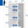 Cozy Castle 68.5" Kitchen Pantry Storage Cabinet Cabinet with 6 Doors and 3 Shelves Tall Food Pantry Cabinet 4-Tier White Cabinet for Kitchen Living Room Dining Room Bathroom - Image 3