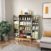 45'' Kitchen Pantry Cabinet,Storage Cabinet with Doors and Adjustable Shelves,Food Pantry Cabinet for Kitchen,Dining Room,Living Room and Garage,Gold Lines and Legs,Green Cabinet. - Image 4