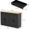 Black Buffet Cabinet, Coffee Bar Cabinet with 2 Drawers & 4 Doors, Kitchen Buffet Sideboard for Living Room, Kitchen - Image 2