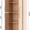 71" Tall Pantry Cabinet, 4 Doors Kitchen Pantry Storage Cabinet, Freestanding Larder Cupboard, Kitchen Hutch Cabinet, Utility Pantry with Gold Handles for Kitchen, Dining Room, Bathroom, Oak - Image 2