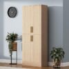 71" Tall Pantry Cabinet, 4 Doors Kitchen Pantry Storage Cabinet, Freestanding Larder Cupboard, Kitchen Hutch Cabinet, Utility Pantry with Gold Handles for Kitchen, Dining Room, Bathroom, Oak - Image 4