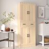 Oak Pantry Cabinet, 71" Tall Kitchen Pantry Storage Cabinet with Doors and Drawer, Freestanding Kitchen Hutch Cabinet for Kitchen, Dining Room, Hallway - Image 4