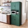 72" Kitchen Pantry Storage Cabinet, Freestanding Larder Cupboard, Kitchen Hutch Cabinet with Microwave Stand,Utility Pantry with Doors and Shelves for Dining Room, Living Room - Image 3