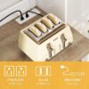 White Bakers Rack with Power Outlet and Storage Door Cabinet, 5-Tiers Kitchen Tall Microwave Stand, Farmhouse Small Pantry Hutch Freestanding Thickened Counter, Coffee Bar with Storage Shelves - Image 4