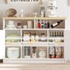 Coffee Bar Cabinet with Power Strip, 47" Storage Cabinet with Barn Doors and Thickened Top Board, White Sideboard, Buffet for Dinning Room, Kitchen, Living Room - Image 2