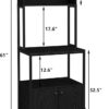 5-Tier Kitchen Bakers Rack with Power Outlet, Industrial Microwave Oven Stand with Storage, Kitchen Storage Shelf with Cabinet, Coffee cart, Standing Kitchen Storage Rack (Black) - Image 3