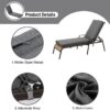 Set of 2 Patio Chaise Lounger Cushions, 72 x 21 x 3 Inches, Olefin Fabric Slipcovers with Sponge Foam (Cushions Only) - Image 4