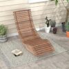 Outdoor Acacia Wood Rocking Chair, Porch Rocker with Widened Slatted Seat and High Back, Wooden Rocking Patio Chair - Image 2