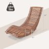 Outdoor Acacia Wood Rocking Chair, Porch Rocker with Widened Slatted Seat and High Back, Wooden Rocking Patio Chair - Image 3