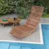 Outdoor Acacia Wood Rocking Chair, Porch Rocker with Widened Slatted Seat and High Back, Wooden Rocking Patio Chair - Image 4