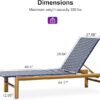 Extra Wide Patio Chaise Lounge Set of 2 Outdoor Lounger French PE Rattan Lounge Chair with Reclining Adjustable Backrest - Image 2