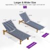 Extra Wide Patio Chaise Lounge Set of 2 Outdoor Lounger French PE Rattan Lounge Chair with Reclining Adjustable Backrest - Image 4