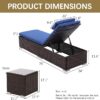 3 Pcs Patio Chaise Lounge with Coffee Table Cushion&Pillow Outdoor Lounge Chair Chaise Lounger - Image 2
