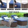 3 Pcs Patio Chaise Lounge with Coffee Table Cushion&Pillow Outdoor Lounge Chair Chaise Lounger - Image 3
