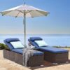 3 Pcs Patio Chaise Lounge with Coffee Table Cushion&Pillow Outdoor Lounge Chair Chaise Lounger - Image 4