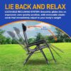 Rattan Zero Gravity Chairs Set of 2 - Adjustable Outdoor Lounge Chairs with Side Tray, Cup Holders, Removable Pillows, - Image 4
