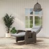 Grand patio Indoor & Outdoor Recliner Chair PE Wicker Patio Recliner with Flip Table Reclining Lounge Chair, Mist Grey - Image 4