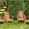 Chair, Acacia Wood Adirondack Lounger Chair, Outdoor Armchairs with Slatted Seating, Weather Resistant, for Patio Deck Lawn Backyard, Garden Adirondack Furniture (4, Natural) - Image 2
