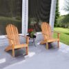 Chair, Acacia Wood Adirondack Lounger Chair, Outdoor Armchairs with Slatted Seating, Weather Resistant, for Patio Deck Lawn Backyard, Garden Adirondack Furniture (4, Natural) - Image 3