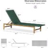 Outdoor Rattan Lounge Chair 2 Piece, Aluminum Patio Chaise Lounge with Adjustment Backrest - Image 2