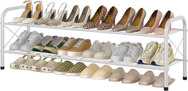 2 Tier Shoe Rack for Closet, Shoe Rack FreeStanding, Entryway Shoe Shelf, Shoe Storage Organizer