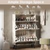 Shoe Cabinet Storage for Entryway, Shoe Organizer with 2 Flip Drawers, Hidden Shoe Cabinet, Slim Enclosed Shoe Rack, White - Image 4