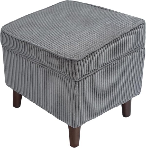 Storage Ottoman with Adjustable Lid, Soft Step Stool, Footrest and Seat