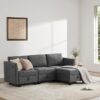 Modular Sectional Sofa Storage Ottoman Module for Convertible Couch Square Seat Foot Stool - Image 2