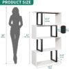 5-Tier Bookshelf, S-Shaped Z-Shelf Bookshelves and Bookcase - Image 2