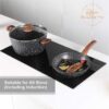 Kitchen Induction Cookware & Bakeware Set - 30 Piece Black Granite Cooking Pans Set, Non-Stick Pots and Pans Set - Image 3