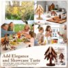 Tree Coasters Hot Pads for Kitchen,Trivets for Hot Pots and Pans Like a Christmas Tree - 4 Wooden Trivet + 1 Stand (Walnut Wood) - Image 4