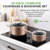 20 Piece Professional Home Kitchen Cookware and Bakeware, Pots and Pans Set Non Stick Kitchenware - Image 2