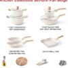 20Pcs Cookware Sets, Nonstick Pots and Pans Set, Granite Induction Cookware, Non Stick Kitchen Cooking Set, Grayish White Grill Pan Set, PFOS PFOA Free - Image 2
