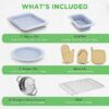 22-Piece Cookware and Bakeware Set | Professional Home Kitchen Collection with Multi-Sized Pots, Pans, Non stick and Heat-Resistant Tools (Moon Grey Marble) - Image 4