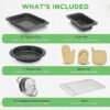 22-Piece Black Marble Non-Stick Cookware and Bakeware Set - Professional Home Kitchen Collection with Multi-Sized Pots, Pans, and Heat-Resistant Tools - Image 4