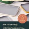 Square Cookware Set - Square Pans Set - Perfect for Griddling, Toasting, Searing, Roasting, and More - Non-Stick Ceramic Coated Pans - Non Toxic, PTFE & PFOA Free - White - Image 4