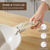 20 Pcs Pots and Pans Set Non Stick, Stackable Cookware Sets with Detachable Handle, Granite Induction RV Kitchen Portable Cooking Set Removable Handles, Dishwasher ＆ Oven Safe, Cream White - Image 4