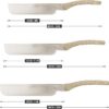 Nonstick Granite Frying Pan Skillet, Non Stick Omelette Fry Pans, Omelet Egg Pan, Stone Cookware Chef's Pan, Induction Compatible, PFOA Free (Beige, 3 Pcs) - Image 2