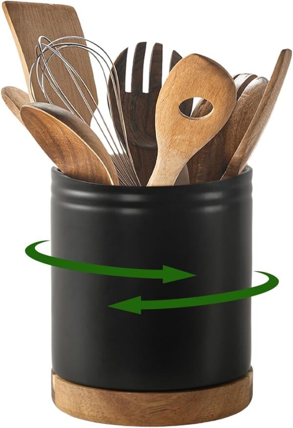 7.6" 360° Rotating Utensil Holder, Cooking Utensil Holder, Kitchen Utensil Holder for Countertop