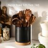 7.6" 360° Rotating Utensil Holder, Cooking Utensil Holder, Kitchen Utensil Holder for Countertop - Image 4
