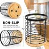 Utensil Holder for Kitchen Counter, Large Cooking Utensil Holder, Black Metal+Bamboo Base Utensil Holder - Image 2