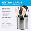 Cooler Kitchen Rotating Extra Large Stainless Steel Utensil Holder Caddy with Sturdy No-Tip Weighted Base - Image 3