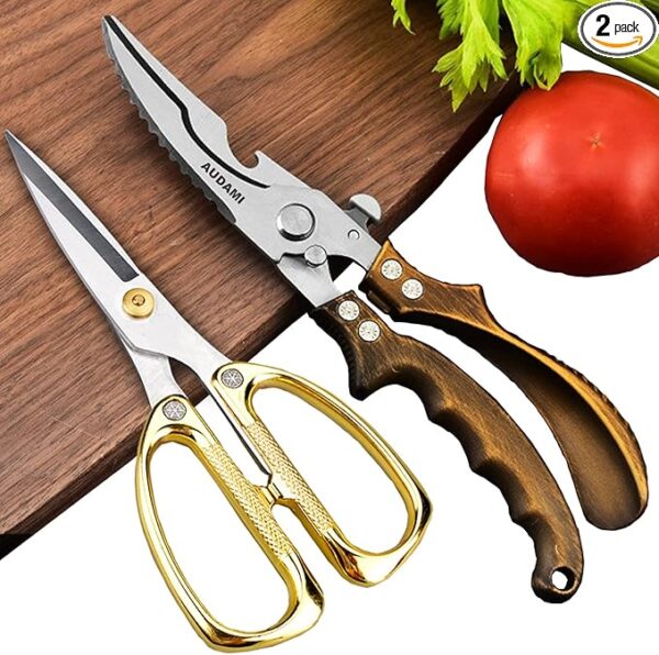 Premium Kitchen Shears Heavy Duty Kitchen Scissors Set 2-Pack,Poultry Shears Heavy Duty Professional