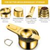 Gold Measuring Cups and Spoons Set of 15, 18/8 Stainless Steel - Image 2